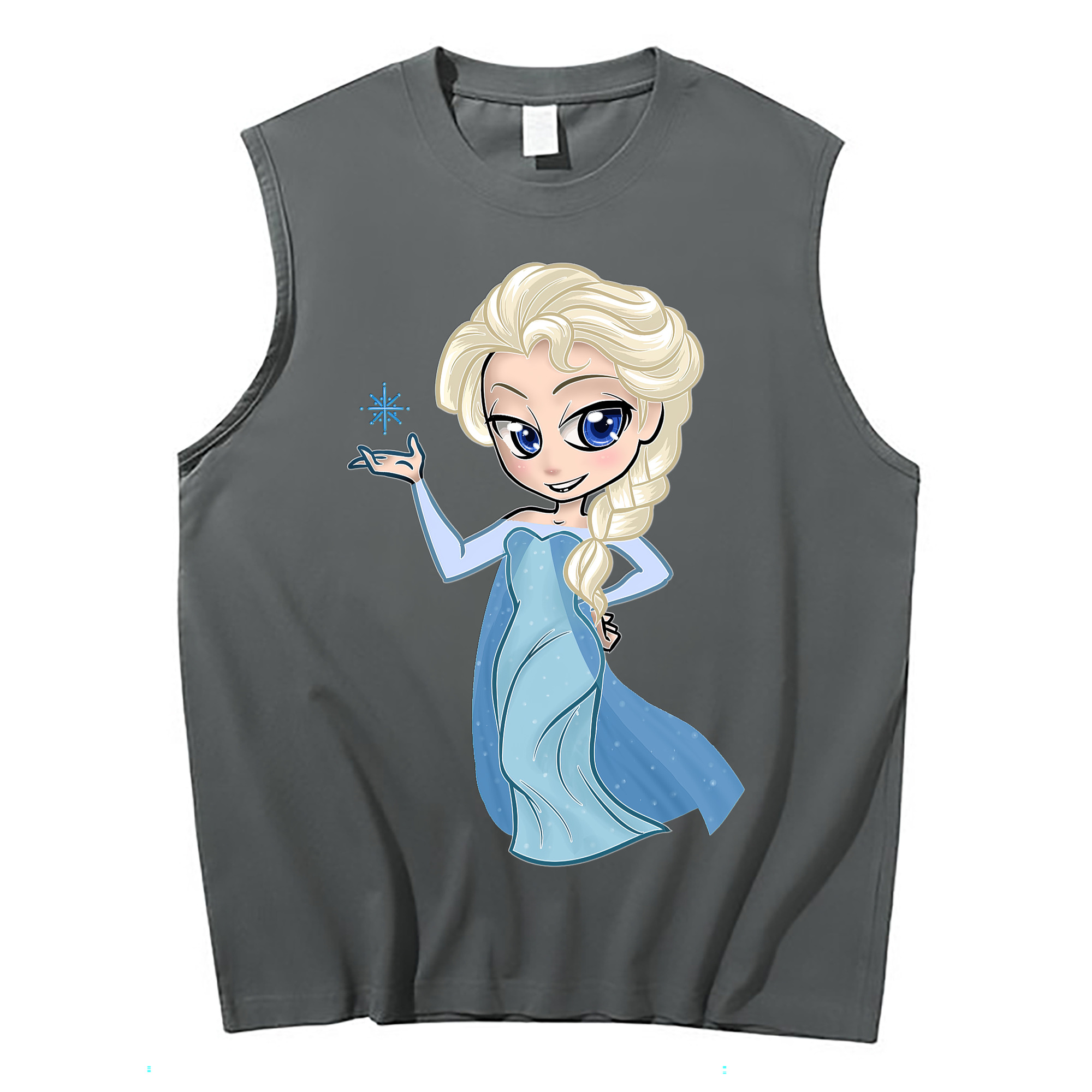 （画像用） アナと雪の女王 アンナ エルサ Frozen Anna Elsa コットン100％タンクトップ（フロントプリント）